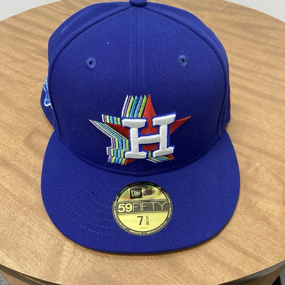 New Era Houston Astros‎ Cobalt Blue 45th Anniversary Patch 59Fifty Hat 7 5/8